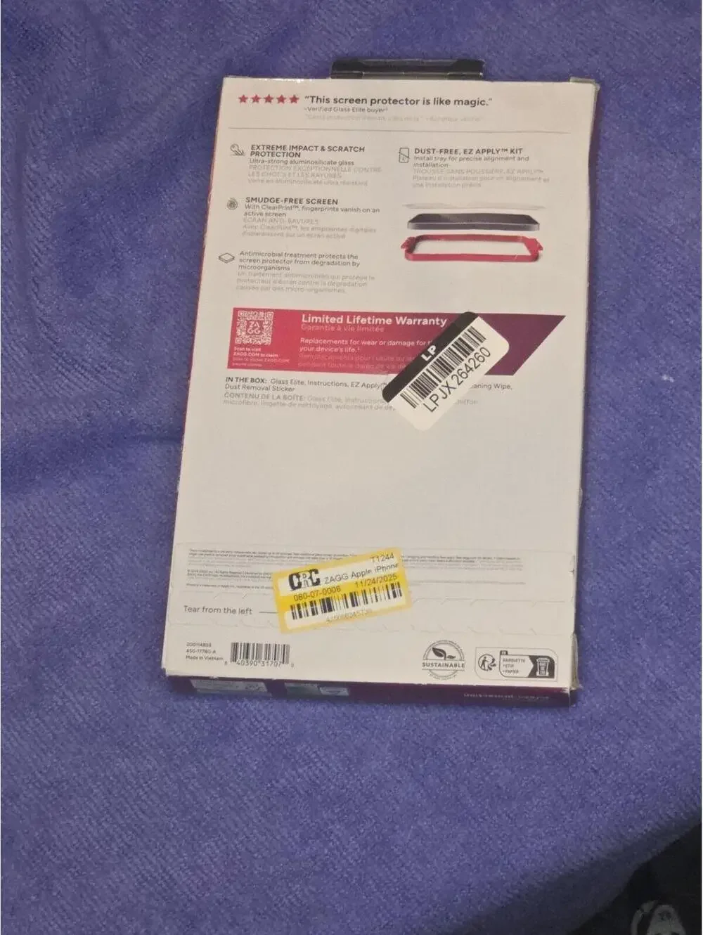 Zagg InvisibleShield Glass Elite Screen Protector for Apple iPhone 16 15 Plus